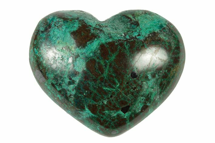Polished Malachite & Chrysocolla Heart - Peru #250295